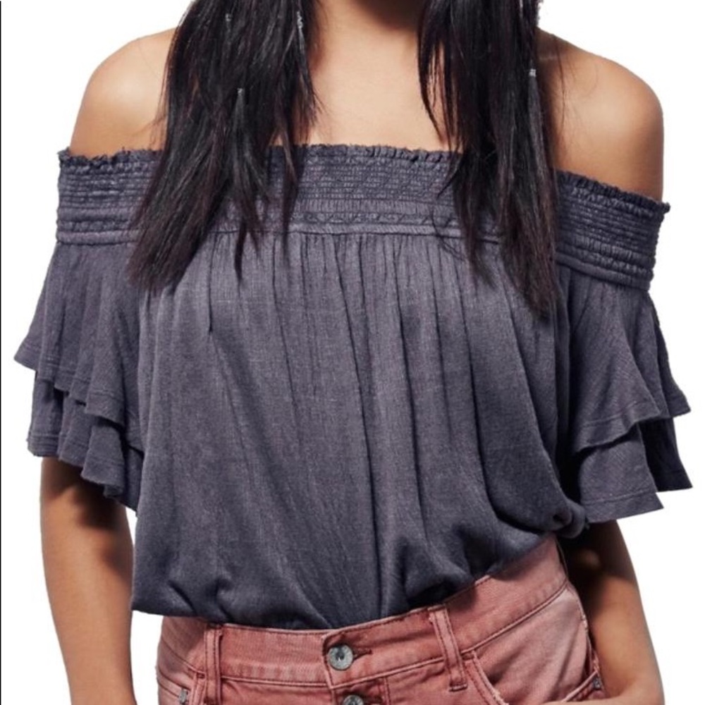 Off the shoulder purple Free People top